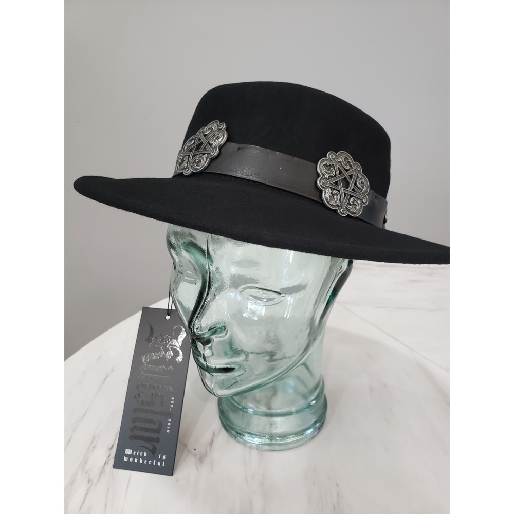 NWT Killstar Wide Brim Rancher Hat Occult Pentagram Witch Goth Western Halloween